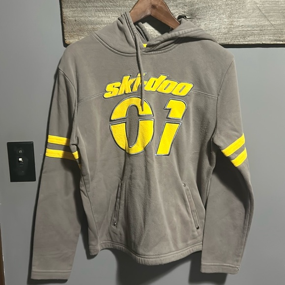 SKI-DOO vintage Y2K Hoodie grey and yellow - Picture 1 of 13
